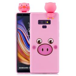Small Pink Pig Soft 3D Climbing Doll Soft Case for Samsung Galaxy Note9