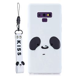 White Feather Panda Soft Kiss Candy Hand Strap Silicone Case for Samsung Galaxy Note9