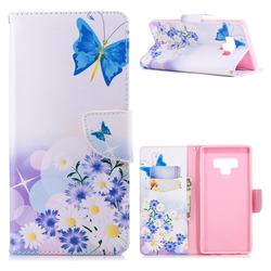 Butterflies Flowers Leather Wallet Case for Samsung Galaxy Note9
