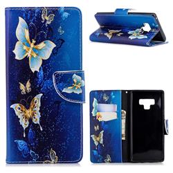 Golden Butterflies Leather Wallet Case for Samsung Galaxy Note9