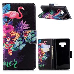 Flowers Flamingos Leather Wallet Case for Samsung Galaxy Note9