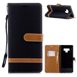 Jeans Cowboy Denim Leather Wallet Case for Samsung Galaxy Note9 - Black