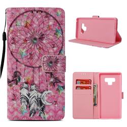 Flower Dreamcatcher 3D Painted Leather Wallet Case for Samsung Galaxy Note9