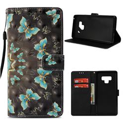 Golden Butterflies 3D Painted Leather Wallet Case for Samsung Galaxy Note9