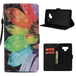 Colorful Sunflower 3D Painted Leather Wallet Case for Samsung Galaxy Note9