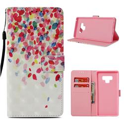 Colored Petals 3D Painted Leather Wallet Case for Samsung Galaxy Note9