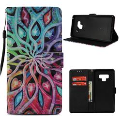 Spreading Flowers 3D Painted Leather Wallet Case for Samsung Galaxy Note9