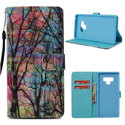 Color Tree 3D Painted Leather Wallet Case for Samsung Galaxy Note9