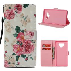 Chinese Rose 3D Painted Leather Wallet Case for Samsung Galaxy Note9