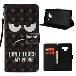 Do Not Touch My Phone 3D Painted Leather Wallet Case for Samsung Galaxy Note9