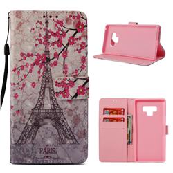 Plum Tower 3D Painted Leather Wallet Case for Samsung Galaxy Note9