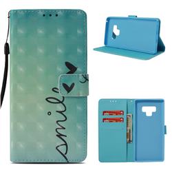 Smile Butterfly 3D Painted Leather Wallet Case for Samsung Galaxy Note9