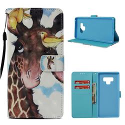 Birds Giraffe 3D Painted Leather Wallet Case for Samsung Galaxy Note9