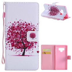 Colored Red Tree PU Leather Wallet Case for Samsung Galaxy Note9