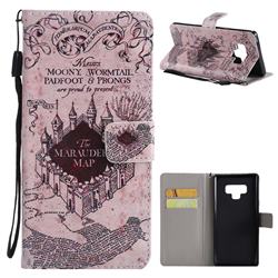 Castle The Marauders Map PU Leather Wallet Case for Samsung Galaxy Note9