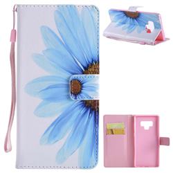 Blue Sunflower PU Leather Wallet Case for Samsung Galaxy Note9