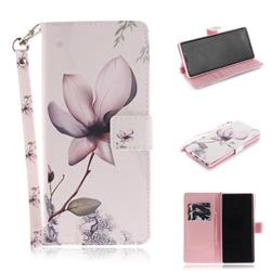Magnolia Flower Hand Strap Leather Wallet Case for Samsung Galaxy Note9