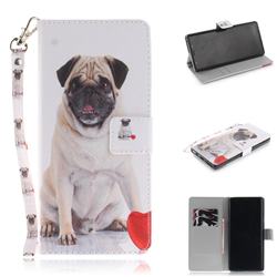 Pug Dog Hand Strap Leather Wallet Case for Samsung Galaxy Note9