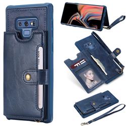 Retro Aristocratic Demeanor Anti-fall Leather Phone Back Cover for Samsung Galaxy Note9 - Blue