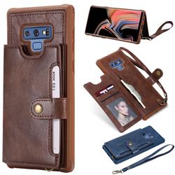 Retro Aristocratic Demeanor Anti-fall Leather Phone Back Cover for Samsung Galaxy Note9 - Coffee