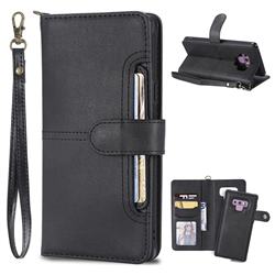 Retro Multi-functional Detachable Leather Wallet Phone Case for Samsung Galaxy Note9 - Black
