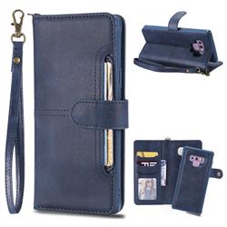 Retro Multi-functional Detachable Leather Wallet Phone Case for Samsung Galaxy Note9 - Blue