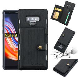 Brush Multi-function Leather Phone Case for Samsung Galaxy Note9 - Black