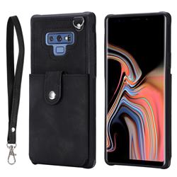 Retro Luxury Anti-fall Mirror Leather Phone Back Cover for Samsung Galaxy Note9 - Black