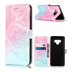 Pink Green Marble PU Leather Wallet Case for Samsung Galaxy Note9