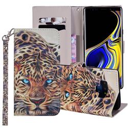 Leopard 3D Painted Leather Phone Wallet Case Cover for Samsung Galaxy Note9