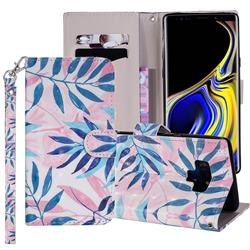 Green Leaf 3D Painted Leather Phone Wallet Case Cover for Samsung Galaxy Note9