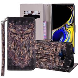 Tribal Owl 3D Painted Leather Phone Wallet Case Cover for Samsung Galaxy Note9