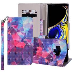 Colored Diamond 3D Painted Leather Phone Wallet Case Cover for Samsung Galaxy Note9