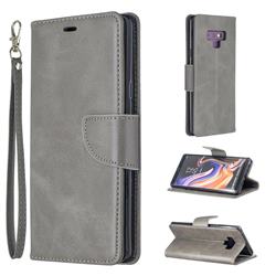 Classic Sheepskin PU Leather Phone Wallet Case for Samsung Galaxy Note9 - Gray