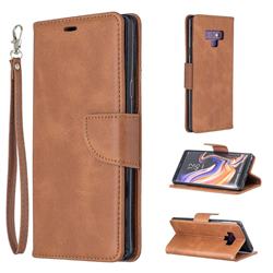 Classic Sheepskin PU Leather Phone Wallet Case for Samsung Galaxy Note9 - Brown
