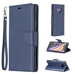 Classic Sheepskin PU Leather Phone Wallet Case for Samsung Galaxy Note9 - Blue