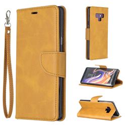 Classic Sheepskin PU Leather Phone Wallet Case for Samsung Galaxy Note9 - Yellow