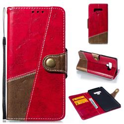 Retro Magnetic Stitching Wallet Flip Cover for Samsung Galaxy Note9 - Rose Red