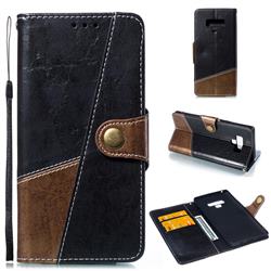 Retro Magnetic Stitching Wallet Flip Cover for Samsung Galaxy Note9 - Dark Gray