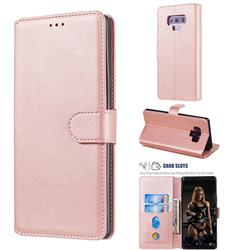 Retro Calf Matte Leather Wallet Phone Case for Samsung Galaxy Note9 - Pink