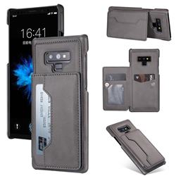 Luxury Magnetic Double Buckle Leather Phone Case for Samsung Galaxy Note9 - Gray