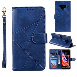 Embossing Geometric Leather Wallet Case for Samsung Galaxy Note9 - Blue