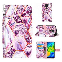 Dream Purple Stitching Color Marble Leather Wallet Case for Samsung Galaxy Note9