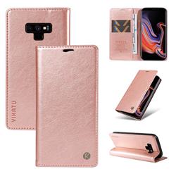 YIKATU Litchi Card Magnetic Automatic Suction Leather Flip Cover for Samsung Galaxy Note9 - Rose Gold