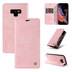 YIKATU Litchi Card Magnetic Automatic Suction Leather Flip Cover for Samsung Galaxy Note9 - Pink