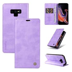 YIKATU Litchi Card Magnetic Automatic Suction Leather Flip Cover for Samsung Galaxy Note9 - Purple