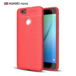 Luxury Auto Focus Litchi Texture Silicone TPU Back Cover for Huawei Nova - Red