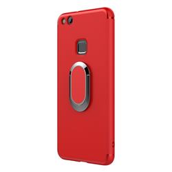 Anti-fall Invisible 360 Rotating Ring Grip Holder Kickstand Phone Cover for Huawei Nova - Red