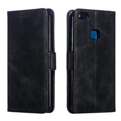 Retro Classic Calf Pattern Leather Wallet Phone Case for Huawei Nova - Black