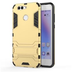 Armor Premium Tactical Grip Kickstand Shockproof Dual Layer Rugged Hard Cover for Huawei Nova 2 Plus - Golden